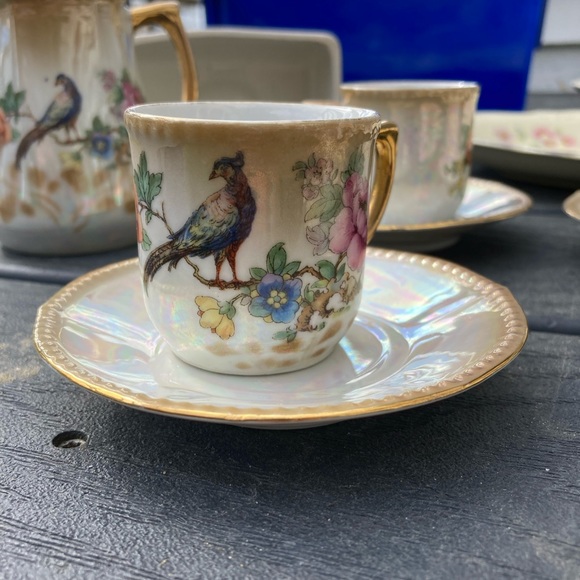 Miniature Porcelain Glass Tea Set from Germany - Picture 4 of 10